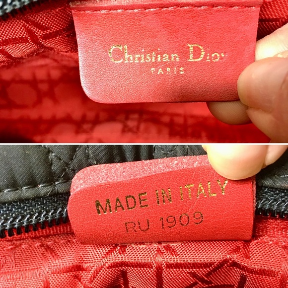 Authentic Christian Dior Lady Dior Canage Handbag black nylon canvas - Picture 14 of 16